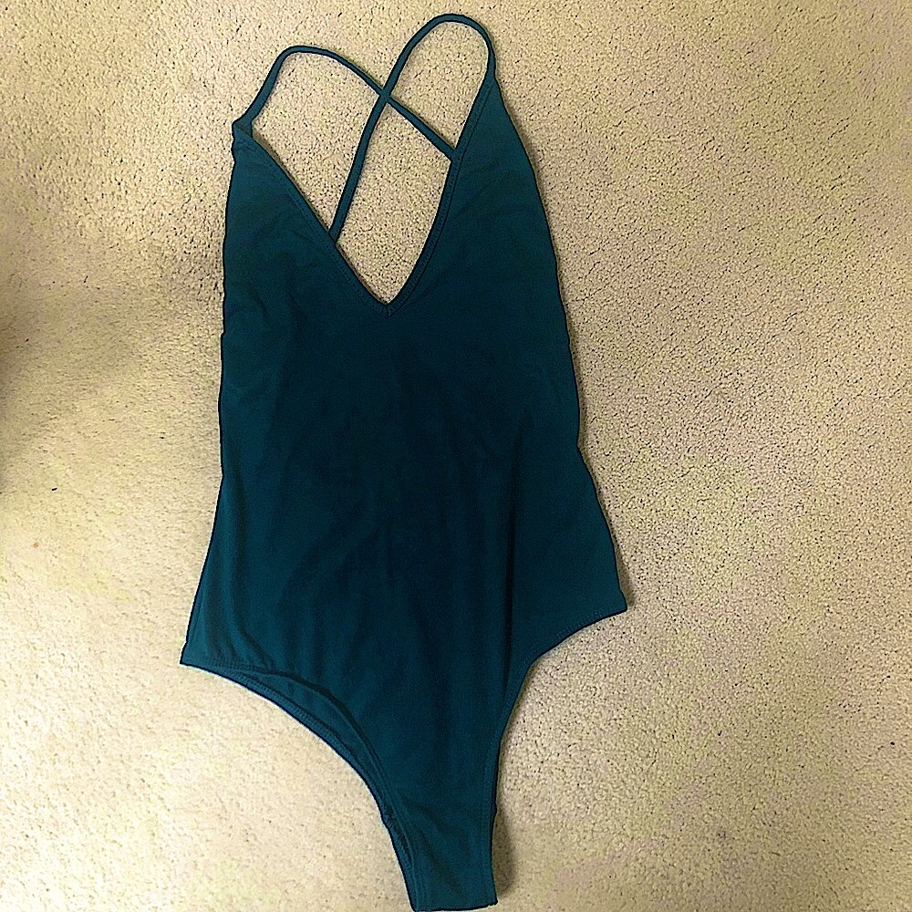 Planet Blue Bodysuit - Dark Green -Size S